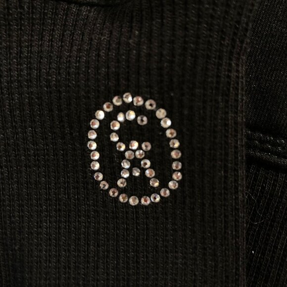 Christine Alexander Black Hoodie with Swarovski Crystals Full Zip, sz. Medium - Picture 10 of 14